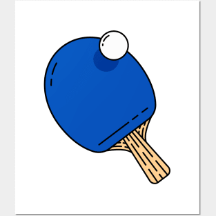 Ping Pong Paddle - Blue Version - Not Text Pingpong Table Tennis Whiff Whaff Posters and Art